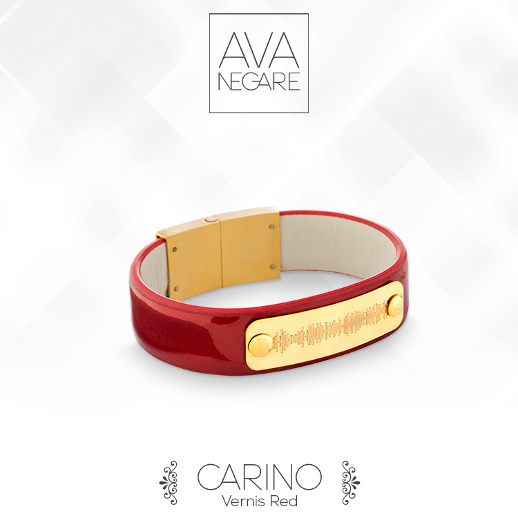 دستبند فرکانس صدا مدل   کارینو   Vernis Red ورنی طلا ۱۸ عیار