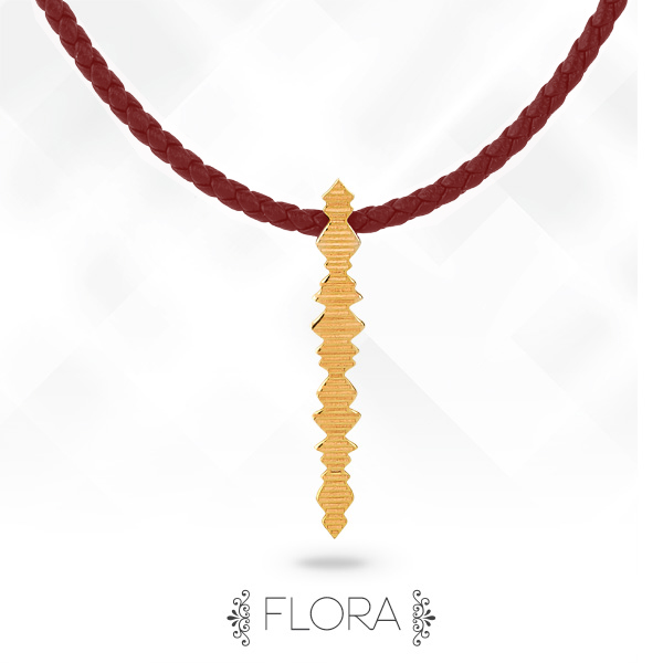 گردنبند فرکانس صدا مدل Flora طلای ۱۸ عیار