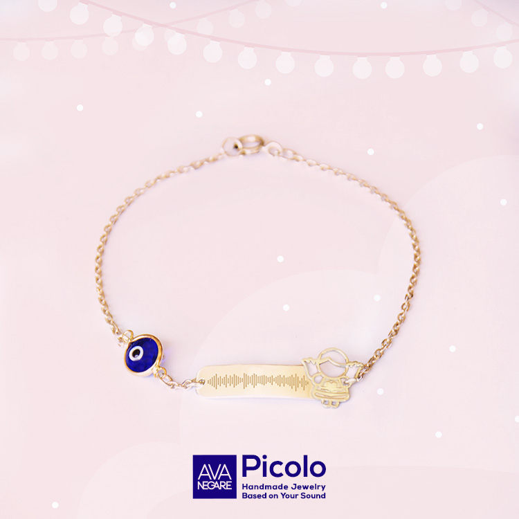 دستبند طلای کودک Picolo Girl – با فرکانس صدای شما