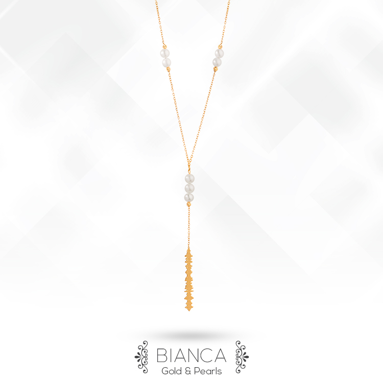 گردنبند فرکانس صدا مدل Bianca طلای ۱۸ عیار