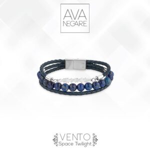 دستبند فرکانس صدا مدل Vento نقره ۹۲۵ (Ocean Blue)