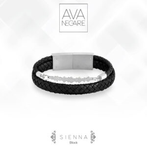 دستبند فرکانس صدا مدل Sienna نقره 925 (Black)