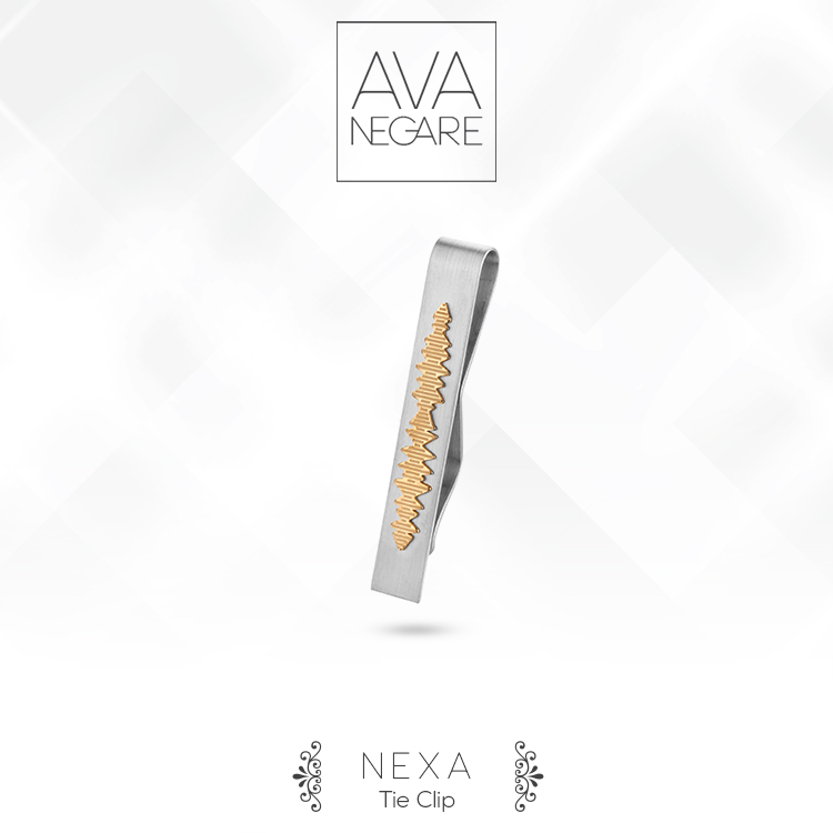 گیره کراوات فرکانس صدا مدل Nexa ترکیب نقره و طلا