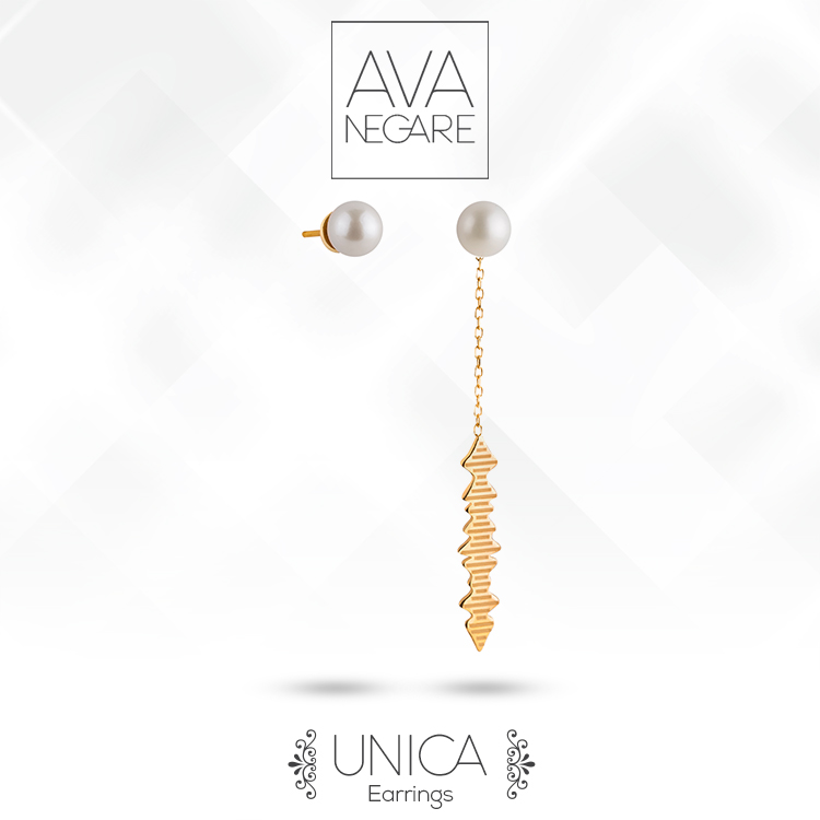 گوشواره فرکانس صدا مدل یونیکا Unica طلای ۱۸ عیار