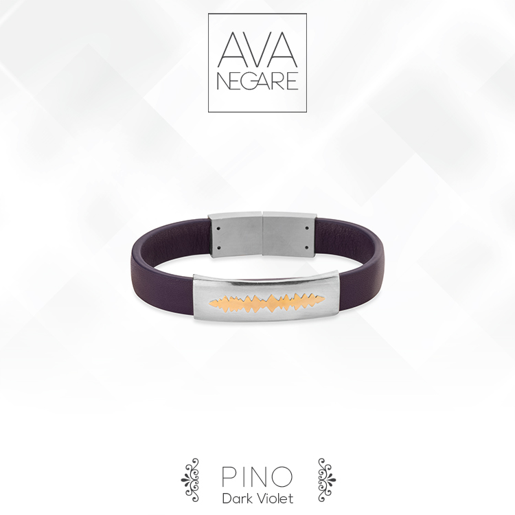 دستبند فرکانس صدا مدل Pino پینو Dark Violet ترکیب طلا ۱۸ عیار و نقره ۹۲۵