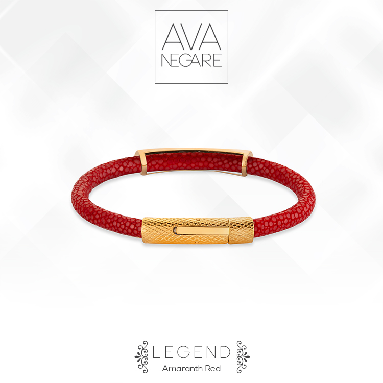 دستبند فرکانس صدا مدل Legend طلای ۱۸ عیار (Amaranth Red)