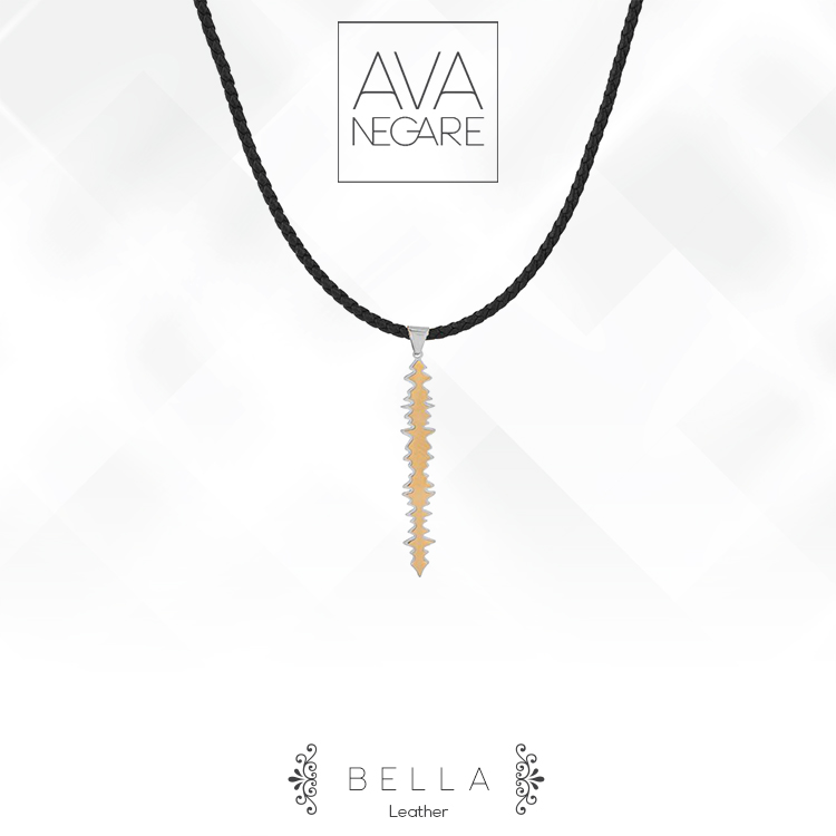 گردنبند فرکانس صدا مدل بِلا Bella تلفیق طلای ۱۸ عیار و نقره 925