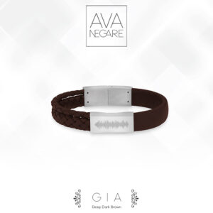 دستبند فرکانس صدا مدل جیا Gia نقره 925 (Deep Dark Brown)