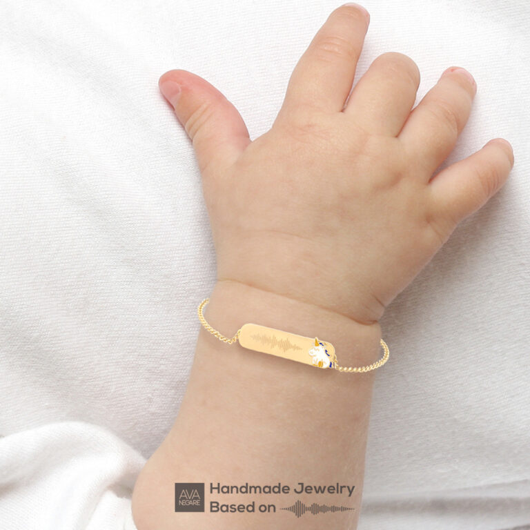دستبند طلای کودک مدل مینیمو Minimo (Unicorn) – با فرکانس صدای شما